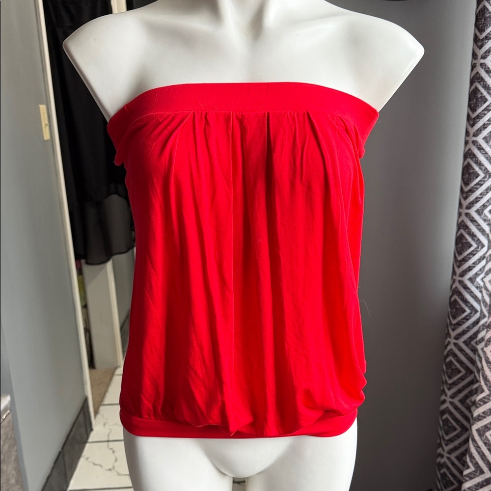 Red Strapless Women's Top